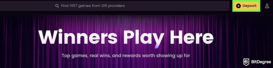 iWild Casino review: the [Deposit] button on iWild.