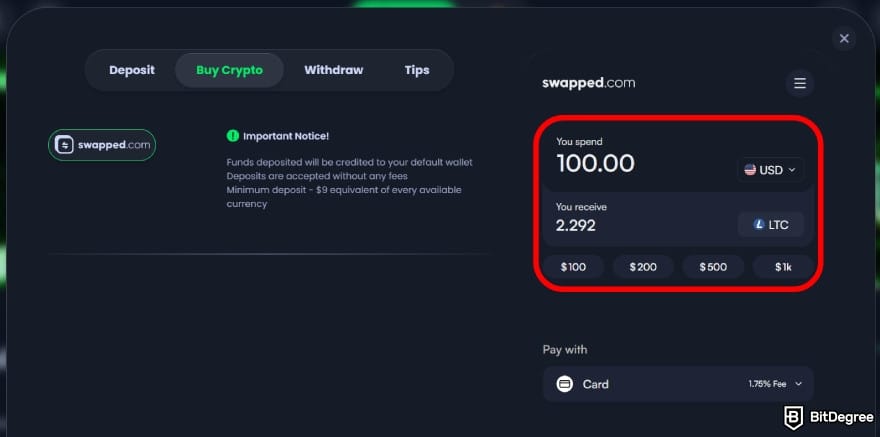 Jack.com review: enter the amount and select your preferred fiat. Jack.com review: enter the amount and select your preferred fiat.