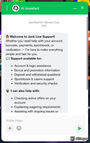 Jack.com review: chatting with AI-assistant. Jack.com review: chatting with AI-assistant.