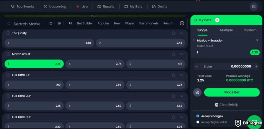 Jack.com review: my bets setting. Jack.com review: my bets setting.
