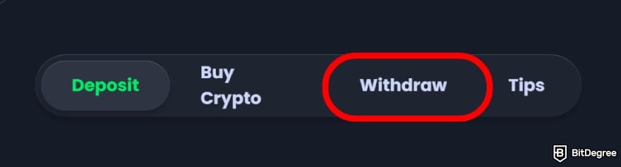 Jack.com review: select [Withdraw].