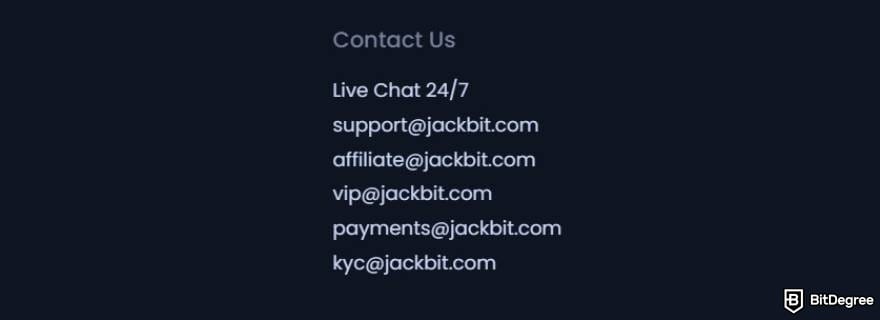 Jackbit casino review: Jackbit providing different email for customer support. Jackbit casino review: Jackbit providing different email for customer support.
