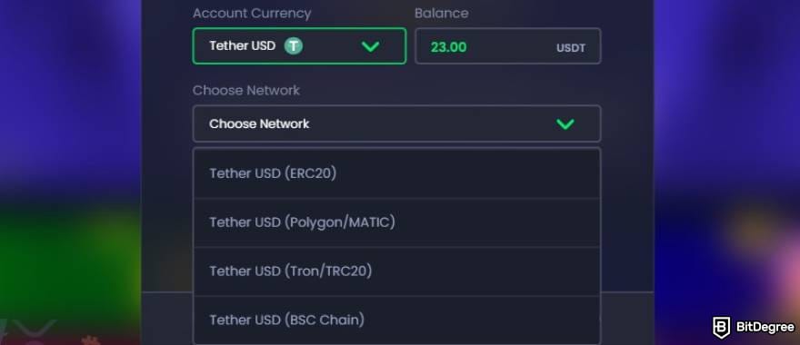 Jackbit casino review: USDT's available networks. Jackbit casino review: USDT's available networks.