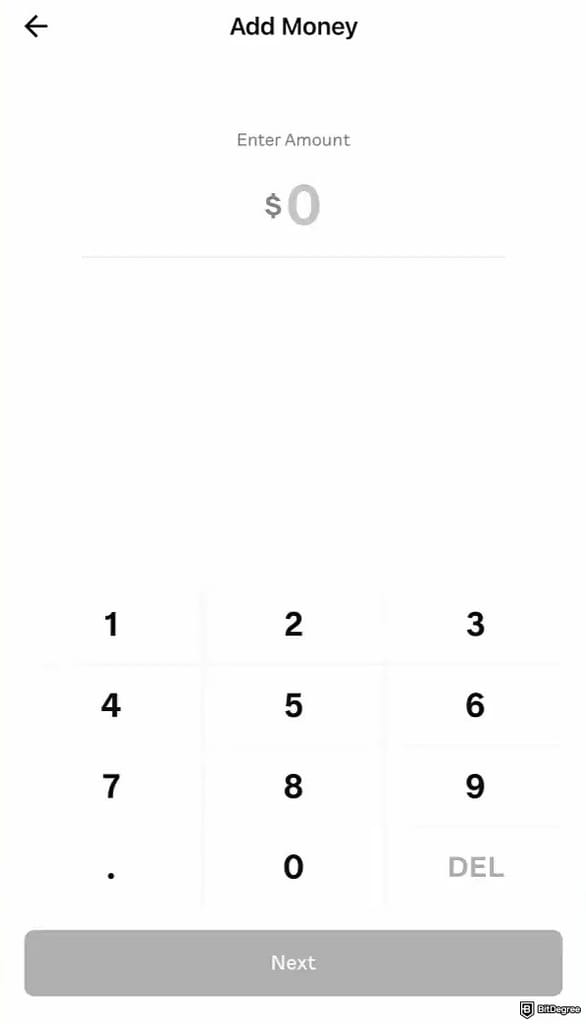 Juno Crypto review: entering the amount of crypto you buy on the Juno app.