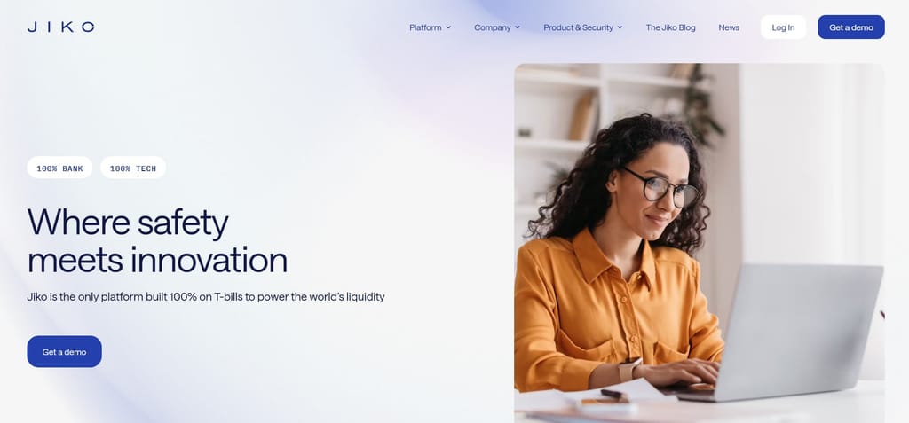 Juno Crypto review: the Jiko homepage.
