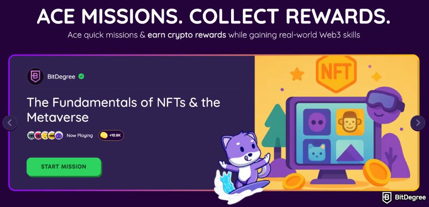 Kamino airdrop guide: BitDegree Missions.