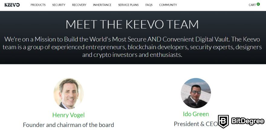 Keevo Wallet review:  the About page.