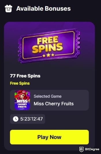 Kings.Game casino review: the 77 free spins bonus on Kings.Game.