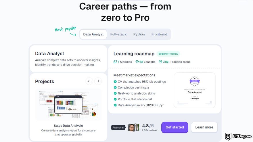 Knowely reviews: available career paths.