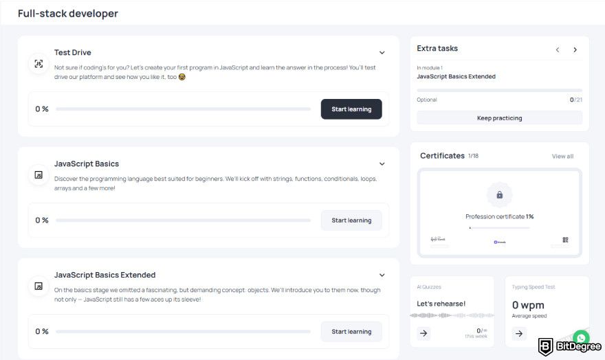 Knowely reviews: full-stack developer career path.