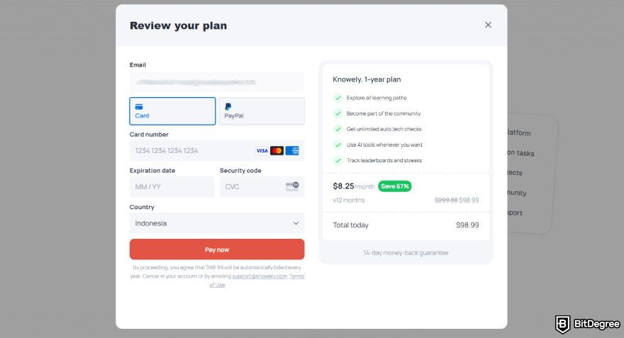 Knowely reviews: review your plan.