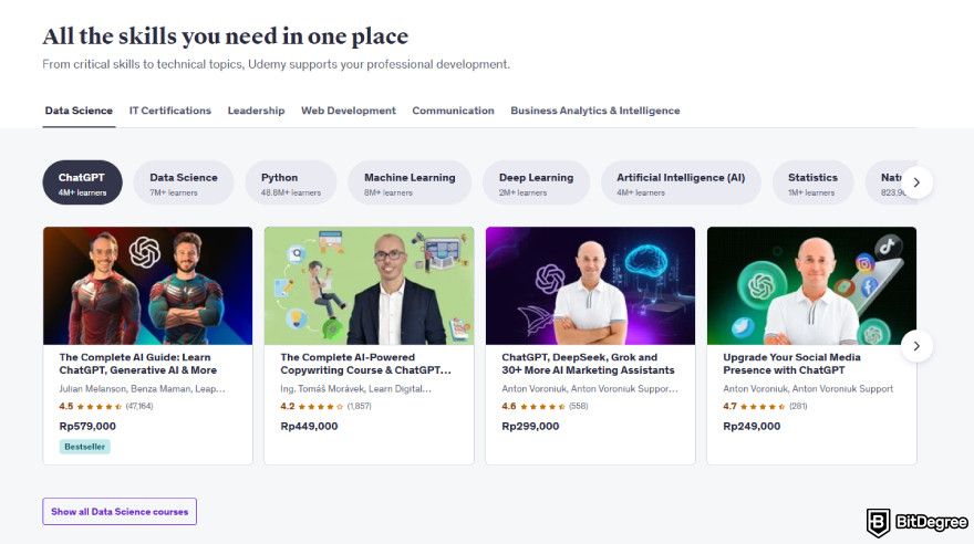Knowely reviews: Udemy course collection.