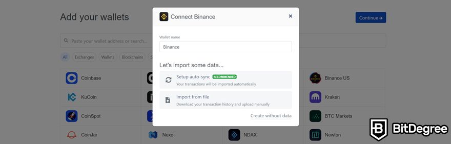 Koinly review: data importing methods on Koinly.