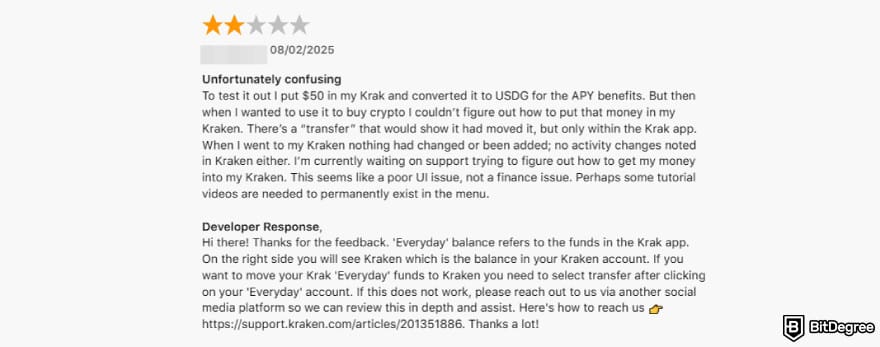 Krak app review: App Store user review of the Krak app.