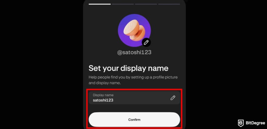 Krak app review: display name setting on Krak.
