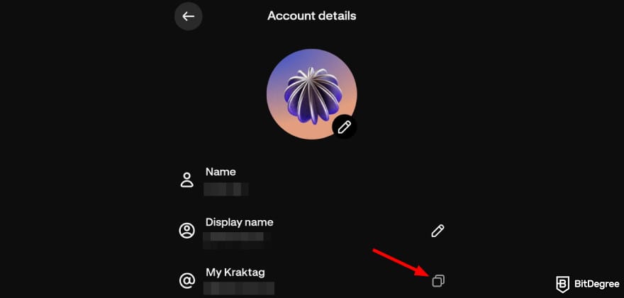 Krak app review: Kraktag copy button.
