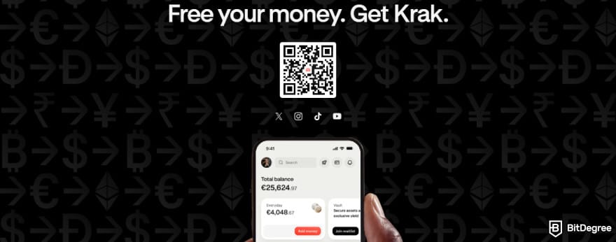 Krak app review: QR code for downloading the Krak app.