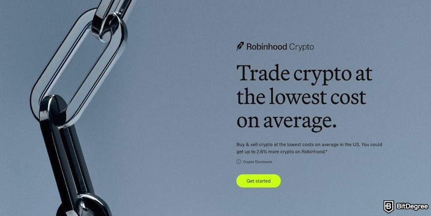 Kraken vs Robinhood: the [Crypto] page on Robimhood's website.