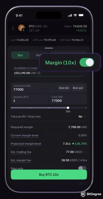 Kraken vs Robinhood comparison: Kraken's margin trading on a mobile device. Kraken vs Robinhood comparison: Kraken's margin trading on a mobile device.