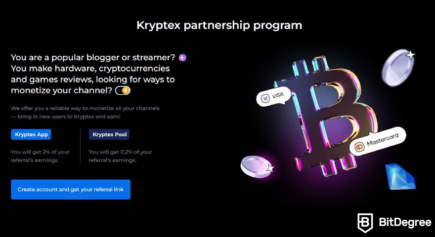 Kryptex review: partnership program.