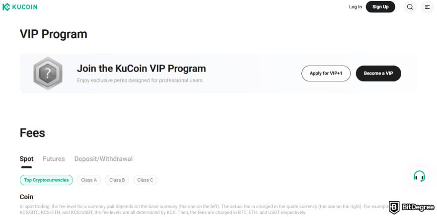 KuCoin copy trading: KuCoin VIP Program.