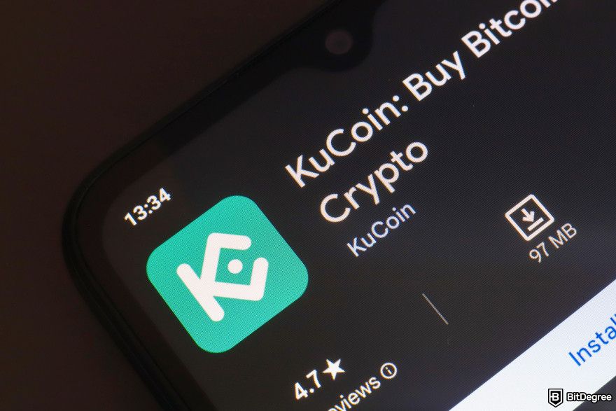 KuCoin fees: application on the playstore.