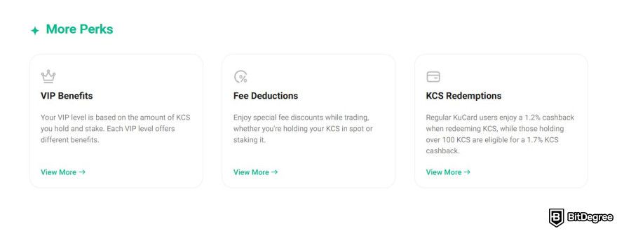 KuCoin fees: KCS tokens perks.