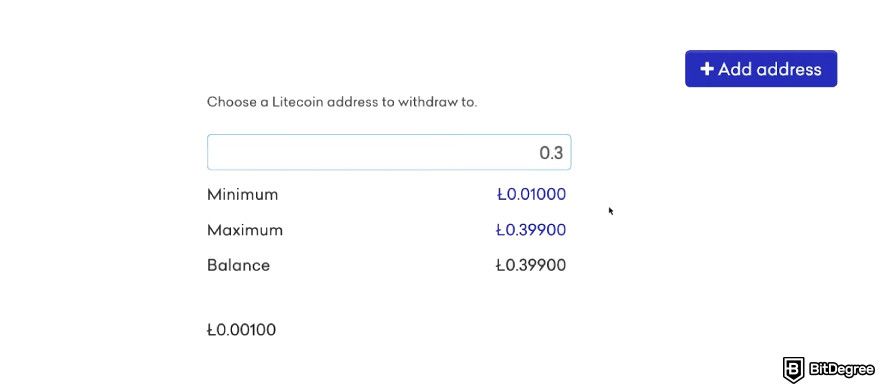 KuCoin fees: minimum amount for deposit.