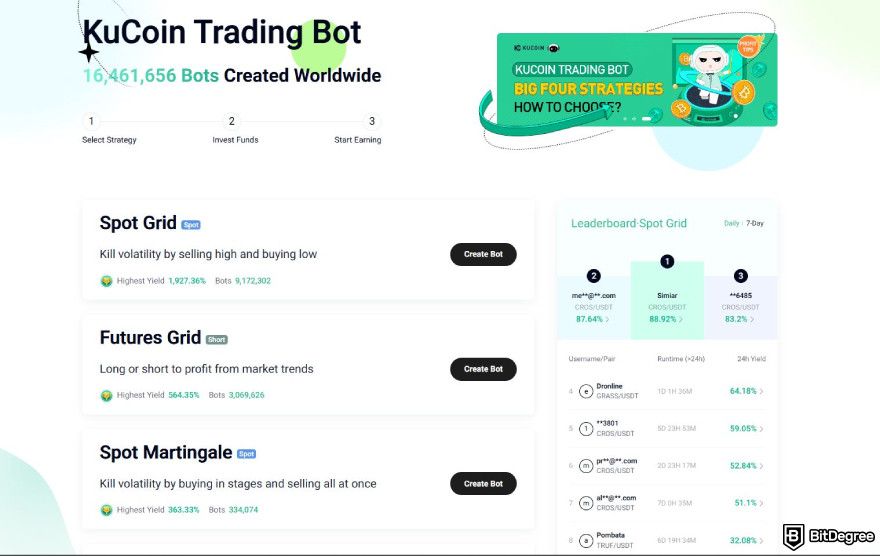 KuCoin fees: trading bots.