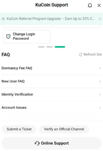 KuCoin KYC requirements: KuCoin Support.