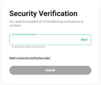 KuCoin KYC requirements: Security Verification page on KuCoin.