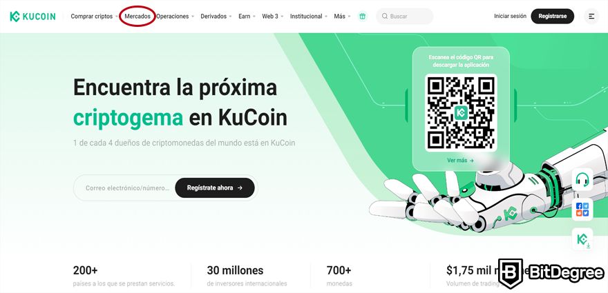 KuCoin Opiniones: Mercados.