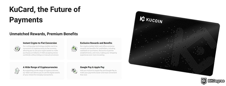 KuCoin review: KuCoin KuCard with feature highlights.