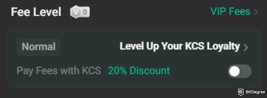 KuCoin review: the option to pay for trading fees using KCS to get a discount.