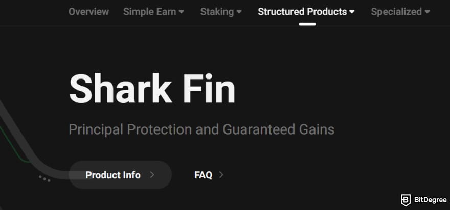 KuCoin staking: KuCoin's Shark Fin feature.