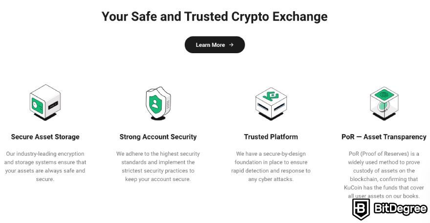 KuCoin wallet review: security measures.