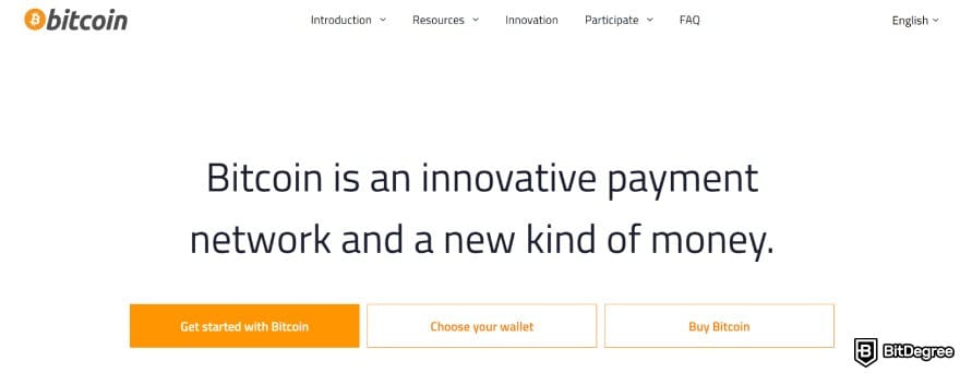 Layer 1 crypto list: Bitcoin's website.