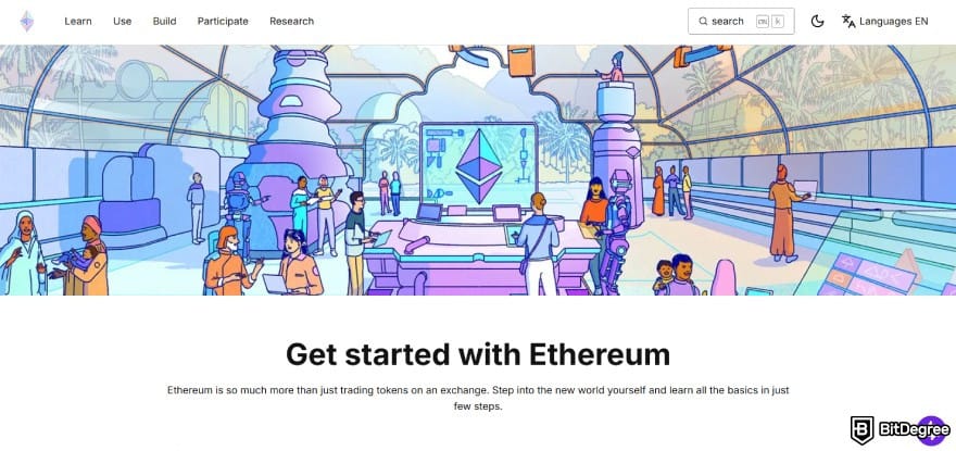 Layer 1 crypto list: Ethereum's website.