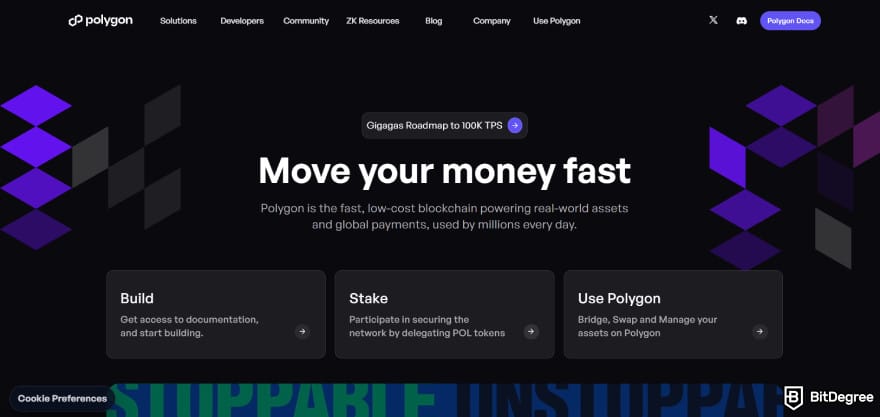 Layer 1 crypto list: Polygon's website.