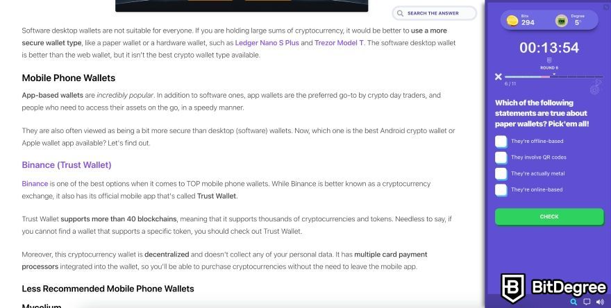 Layer3 review: BitDegree Web3 Exam showcase.