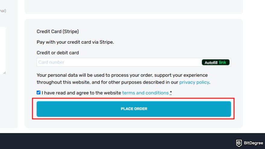 Learn2Trade review: complete your order.