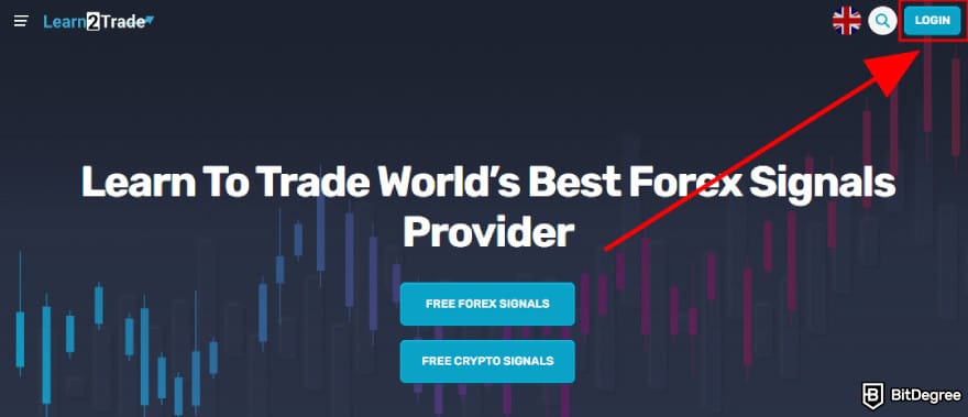 Learn2Trade review: select login.