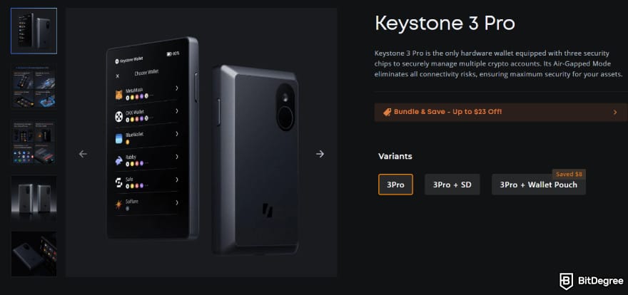 Ledger alternatives: Keystone 3 Pro buy page.