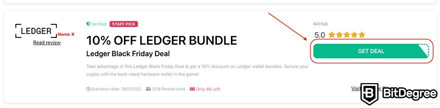 Ledger Black Friday: "Get Deal" button.