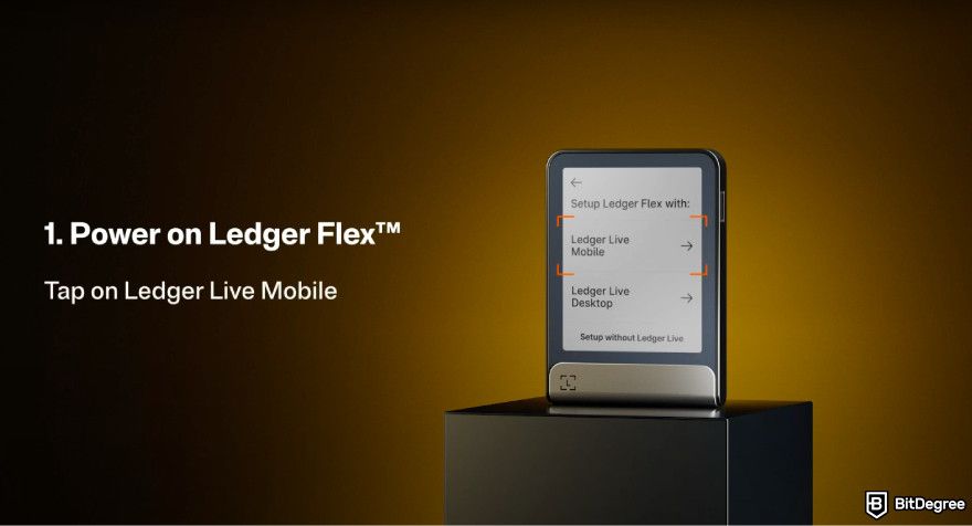 Ledger Flex review: tap on Ledger Live Mobile.