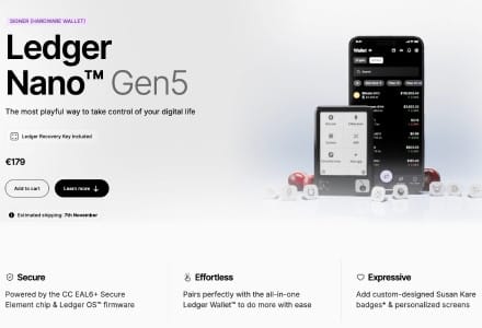 Ledger Nano Gen5 - Accessible Hardware Wallet for Serious KAS Holders