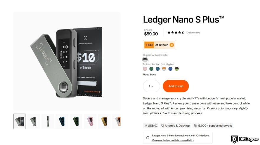 Ledger Nano S Plus review: Ledger Nano S Plus product page.