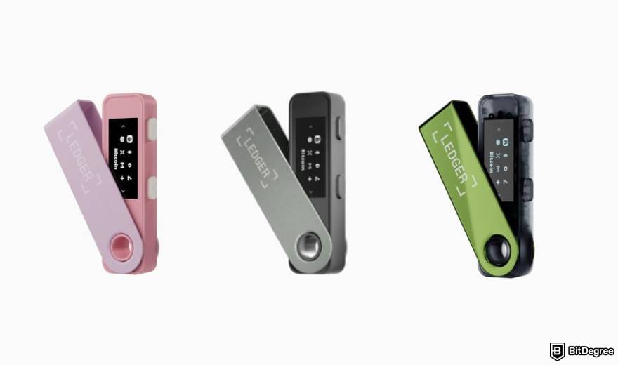 Ledger Nano S Plus review: Ledger Nano S Plus wallets with different colors.