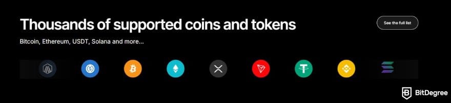 Ledger Nano S Plus review: a list of some supported cryptocurrencies on Ledger.