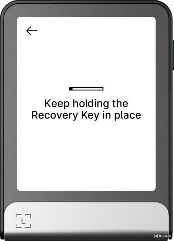 Ledger Recovery Key review: wait until the loading bar is completed.